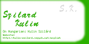 szilard kulin business card